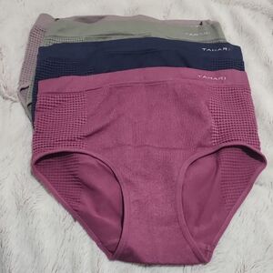 Tahari Women Pink, Green, Taupe and Blue Ribbed High Waisted Underwear SIZE M
